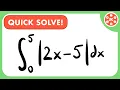 Definite Integral of The Absolute Value of 2x-5 from 0 to 5 JK Math
