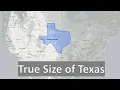 The true size of Texas compared to other Mexico