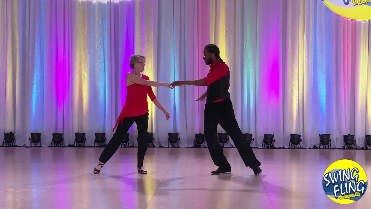 Swing Fling 2019 ProAm Spotlight Follower Christa Eppinghaus with Markus Smith