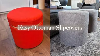 This Slipcover Made My Outdated Ottoman Look High End Beginner Sewing Projects