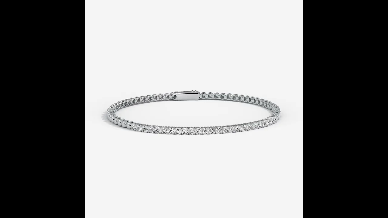 1 CTW Prong Set Lab-Grown Diamond Tennis Bracelet in Sterling Silver