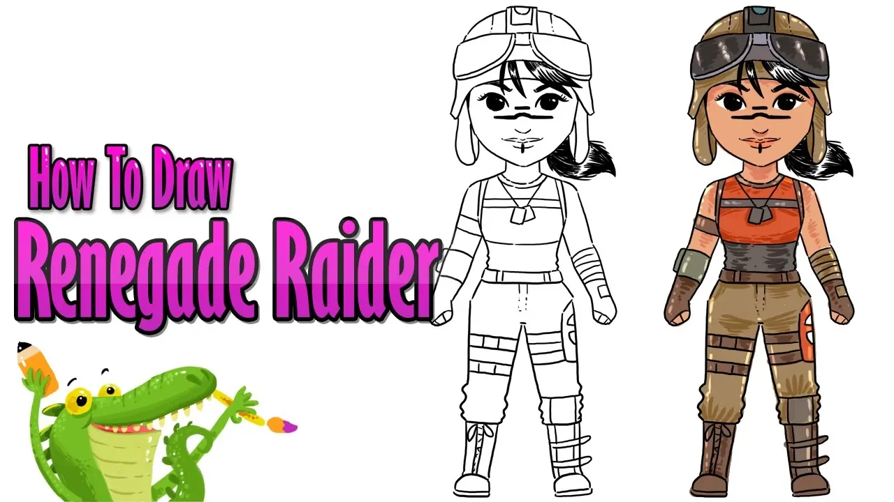 how to draw renegade raider step by step | fortnite