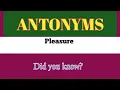 Antonyms words Pleasure