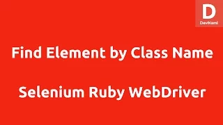 Selenium Ruby Find Element by Class Name