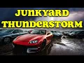 Trapped in a car during a thunderstorm at the Junkyard