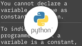 How do I create a constant in Python