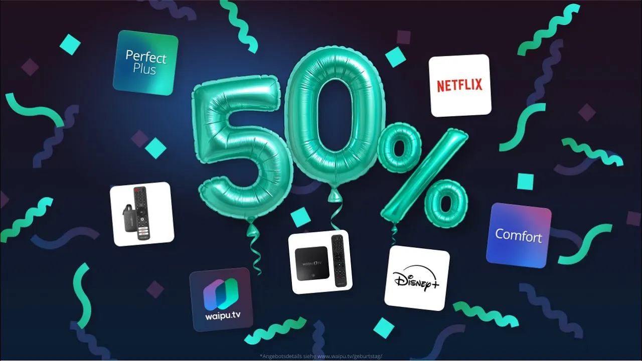 waipu.tv — Waipu.tv — 9. Geburtstag: 50% Rabatt (YouTube video ad)