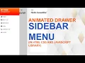 animated drawer sidebar menu using html css and javascript