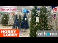 AT HOME HOBBY LOBBY HOMEGOODS CHRISTMAS DECORATIONS TREES SHOP WITH ME SHOPPING STORE WALK THROUGH