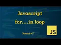 For in loop in Javascript Tutorial JavaScript Tutorial