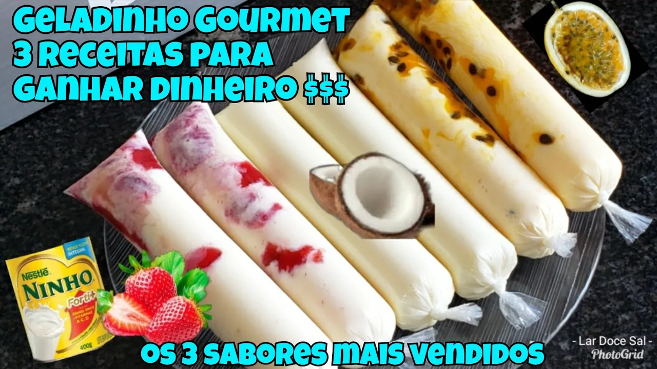 Receita FÁCIL de geladinho de amendoim que VENDE muito RÁPIDO | Como fazer em casa - Fátima Ensina. 