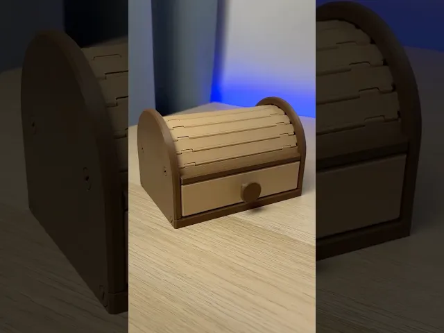 Tambour Box - Chest | Roll top Storage | Organizer video thumbnail