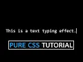 Text Typing Animation Effect using Html and CSS Webkit Coding