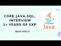 java 1 year experience interview questions Java Lateral Hire Interview Experience