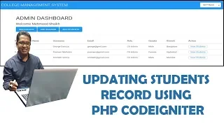Updating Student Record using Codeigniter-3 Part-14