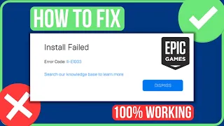 EPIC GAMES ERROR CODE II-E1003 FIX (2023) | Fix Install Failed Error Code II-E1003