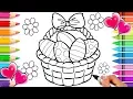 Easter Basket Coloring Page Easter Coloring Book Glitter Sparkle Easter Eggs Printable Rainbow