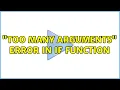 Too Many Arguments error in IF function
