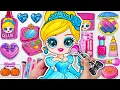 Download Lagu 🎀Paper DIY🎀 PRINCESS CINDERELLA Skincare + Makeup + Nails 👑💄💙 BALLERINA ASMR Unboxing | Hana Paper