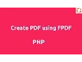 Create PDF in PHP using FPDF