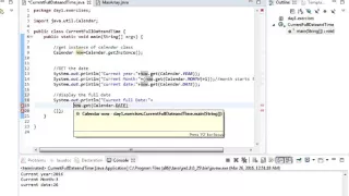get Current Date and Time using Java Calendar class Part 2