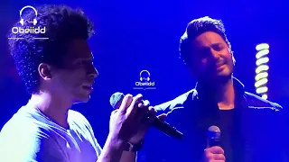 تامر حسني والملحن تامر علي   اغنية ناسيني ليه لايف من حفلة الالبوم مارينا      دندنها