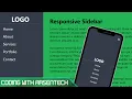 Build a Responsive Sidebar Menu using HTML CSS JavaScript