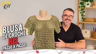 Blusa de Crochê BEL - Aula Passo a Passo Prof. Neddy Ghusmam @ProfessorNeddyGhusmam