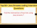 Top 50 Java Streams Coding Questions - Find the Intersection of Two Lists Using Java Streams