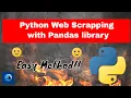 How to scrap data from websites using python panda library Rover