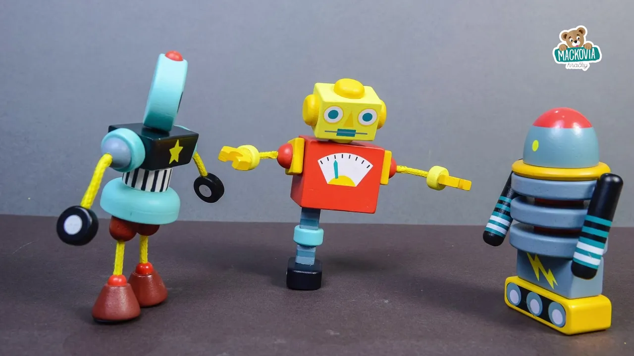 Drevené stavebnice Tender Leaf  - Drevené retro postavičky Robot Construction Tender Leaf Toys - 4