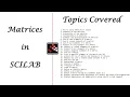 SCILAB TUTORIALS MATRICES SCILAB FOR BEGINNERS
