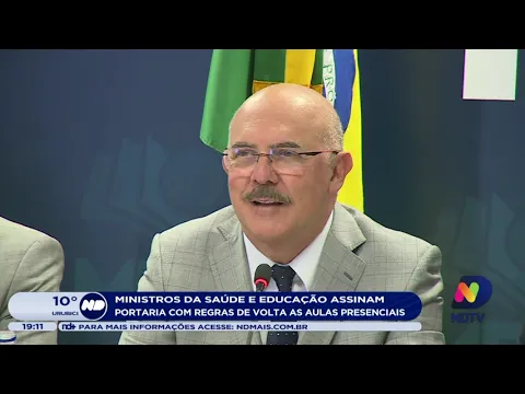 Ministros da Saúde e Educação assinam portaria com regras de volta as aulas
