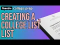 Creating a College List - Reach Target Safety Schools