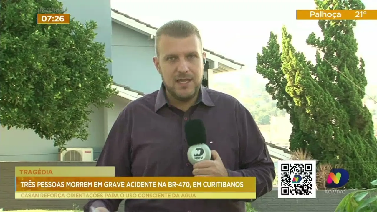Três pessoas morrem em grave acidente na BR-470, em Curitibanos