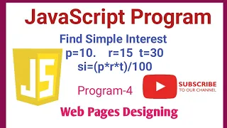 JavaScript program to find simple interest