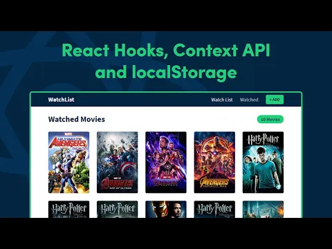 Create a Movie Watchlist with React Hooks Context API and localStorage