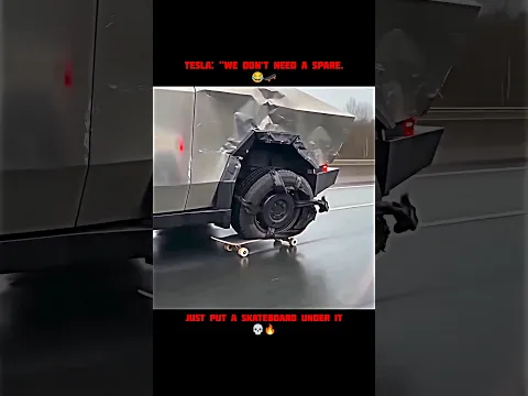 TESLA: We Don't Need A Spare 😂🛹  #bikerider #motovlog #racing #superbike #aura #shorts