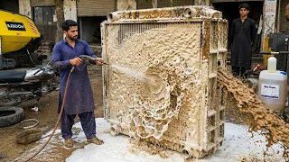 Incredible Descaling a Bulldozer Radiator in a Pakistani Workshop