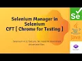 Selenium 4 Selenium Manager Chrome for Testing CFT Complete Setup Demo