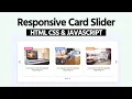 How to make responsive card slider using html css javascript Card Slider using html css js