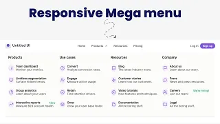 Responsive Mega Menu and Dropdown Menu using only HTML and CSS Javascript