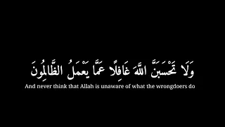 ولا تحسبن الله غافلا عما يعمل الظالمون   كرومات قران شاشة سوداء   القارئ اسلام صبحي سورة ابراهيم دندنها