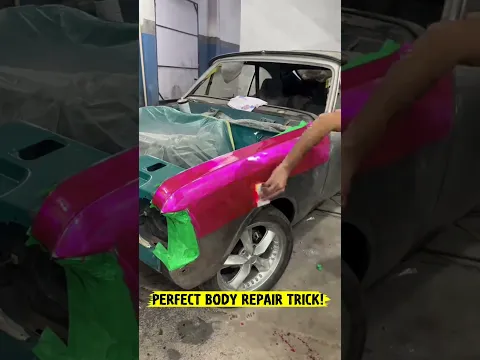 the secret to a perfectly smooth car body! #shorts #bodyrepair #carpainting #guidecoat #mechanic