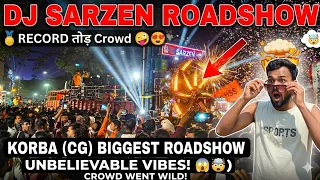dj sarzen night roadshow korba chhattisgarh record tod crowd biggest dj roadshow 2026 djvlog