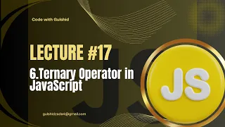 JavaScript Lecture - Ternary Operator in JavaScript