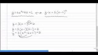 Quadratic functions converting between forms