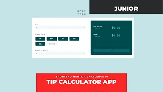 Tip Calculator App JavaScript and CSS