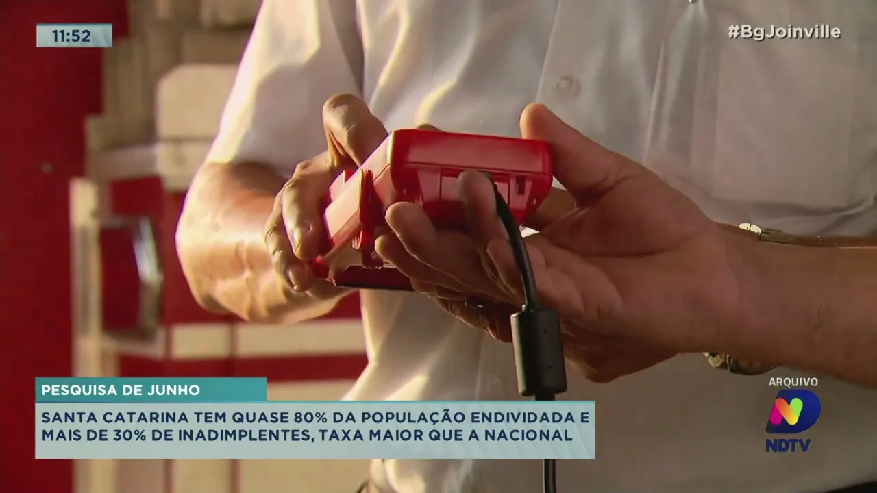 Pesquisa de junho: Santa Catarina tem quase 80% da população endividada mais de 30% de inadimplentes