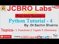 Live Python Tutorial 4 Functions Tuples Dictionary